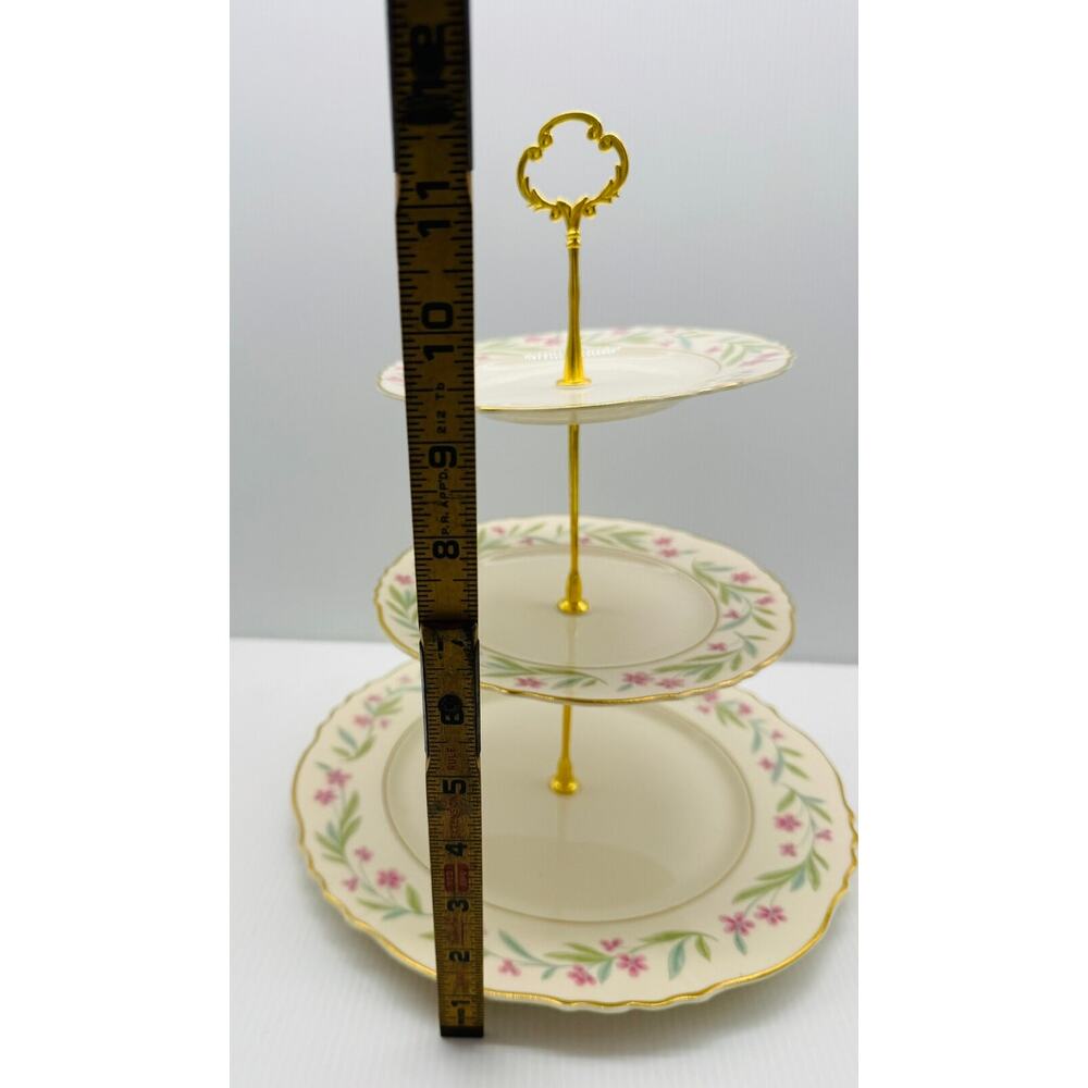 Handmade Tiered Tray from Vintage Plates - Picture 6 of 10